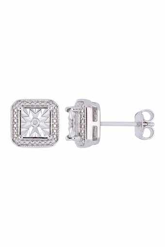 Sterling Silver Diamond Stud Earrings - 0.04ct.