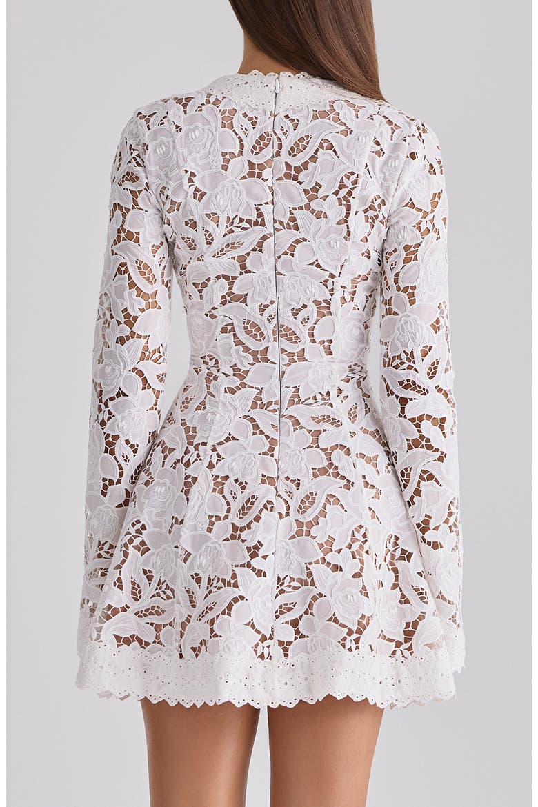 Bianca Cutout Lace Minidress, Alternate, color, WHITE