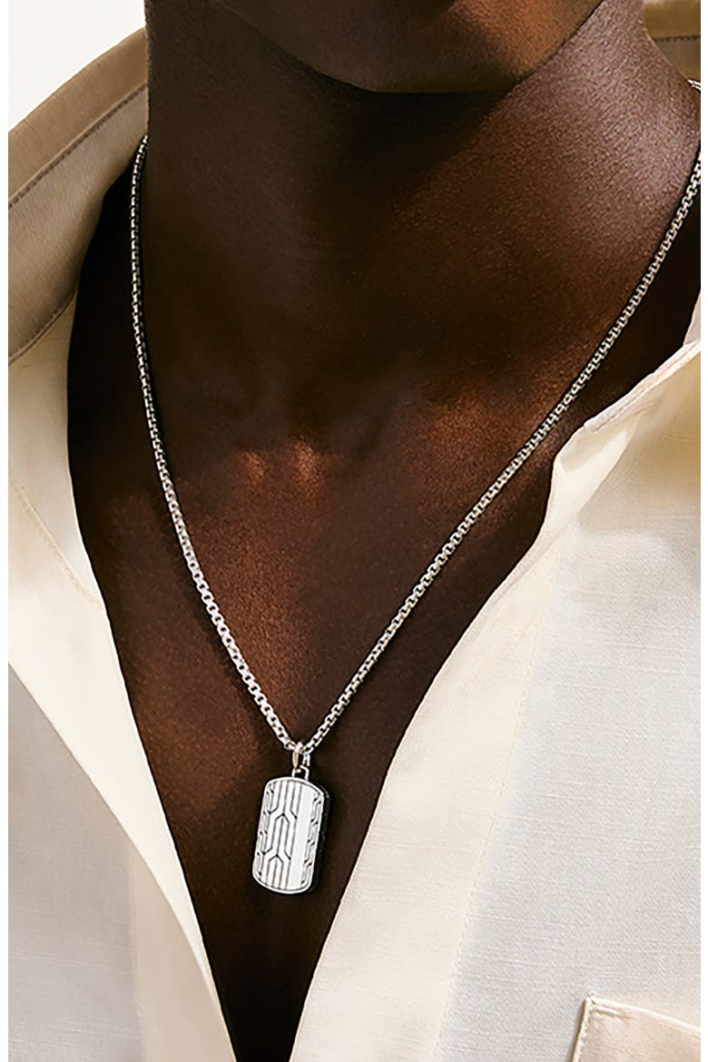 Icon 50 Tag Pendant Necklace, Alternate, color, SILVER