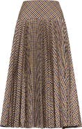 Maison Common Vichy Taffeta Skirt With Plisse