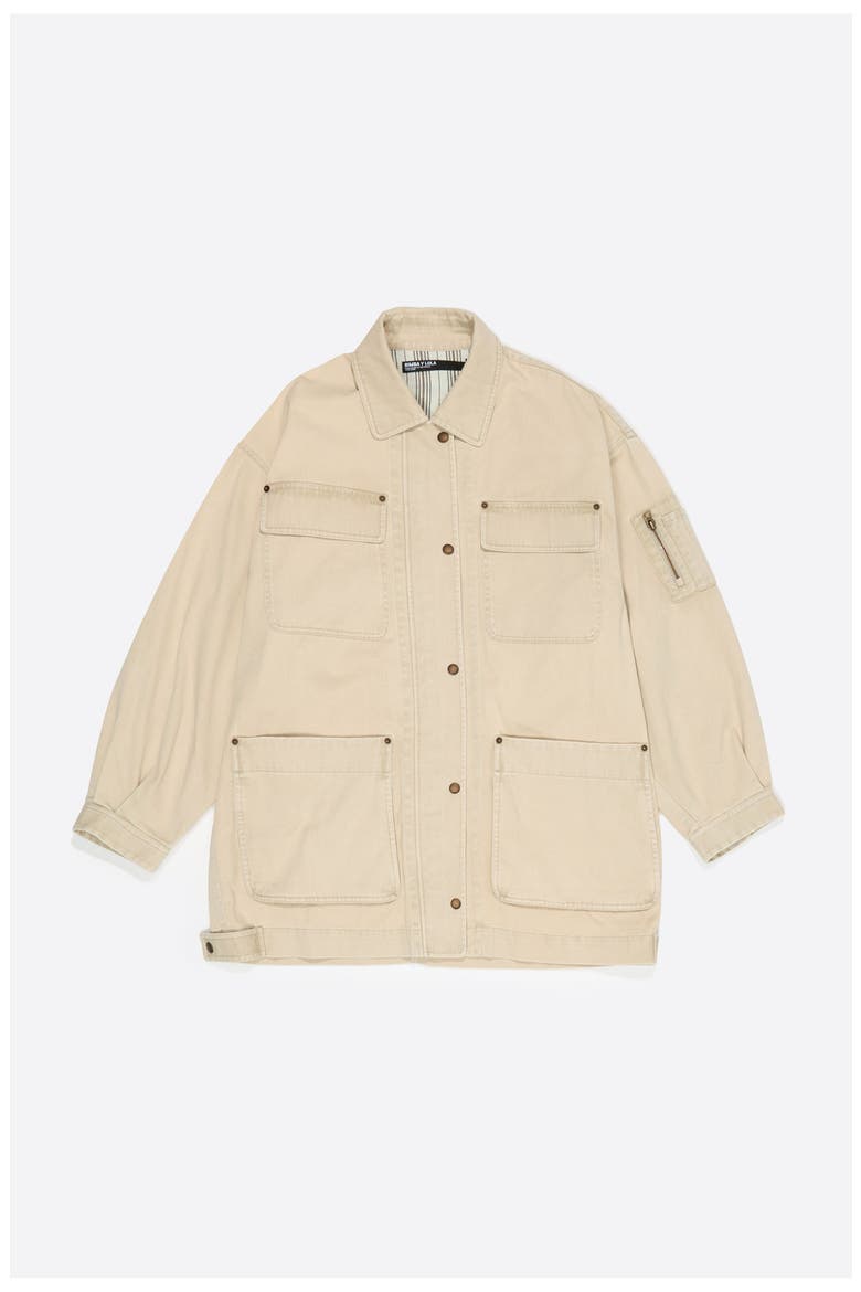 Cotton multi-pocket jacket, Alternate, color, OFF WHITE