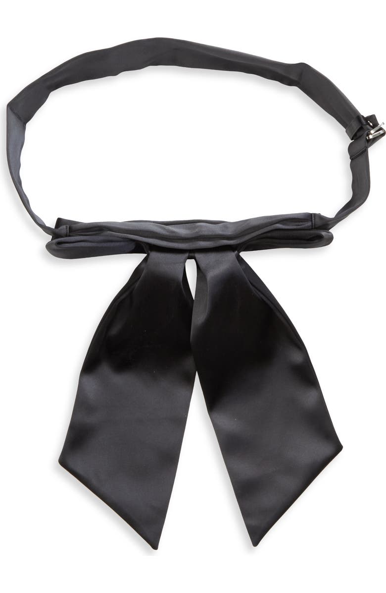 Sandy Liang Bow Satin Belt Bag, Alternate, color, Black