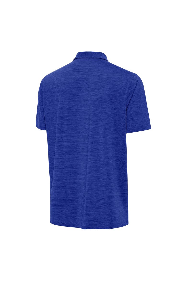 Men's Antigua Heather Blue New York Knicks 2026 NBA Finals Champions Secondary Layout Polo, Alternate, color, Heather Blue