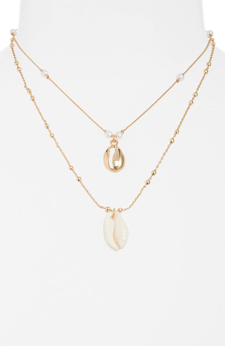 BP. Double Layer Shell Necklace, Alternate, color,