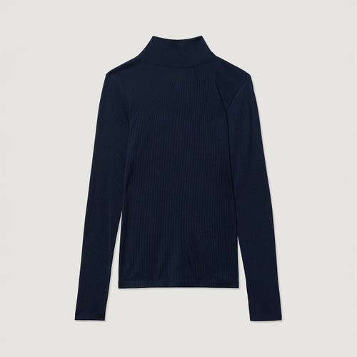 Hikerkind Ribbed Merino Turtleneck 02 In Blue