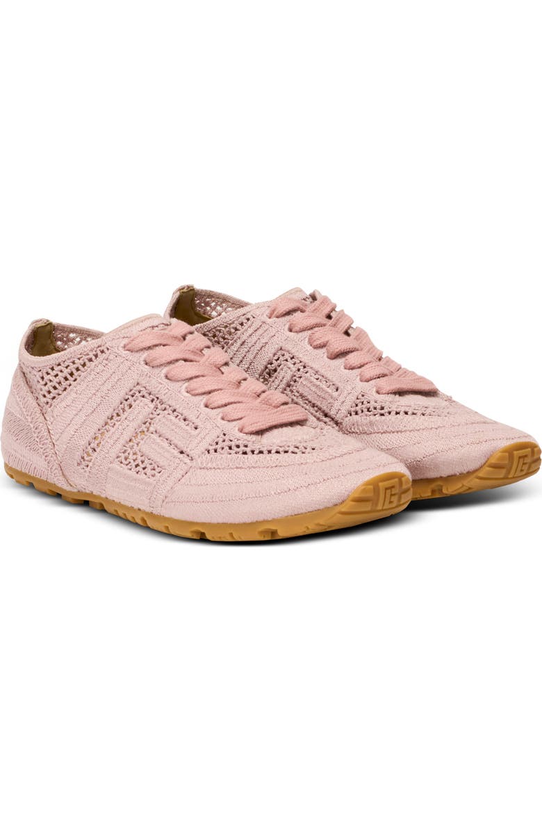 Balmain Racer 45 macramé trainers, Main, color, Pink