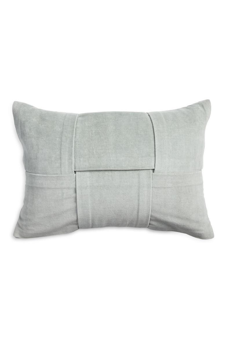 Pleated Velveteen Accent Pillow, Main, color, GREEN HALO