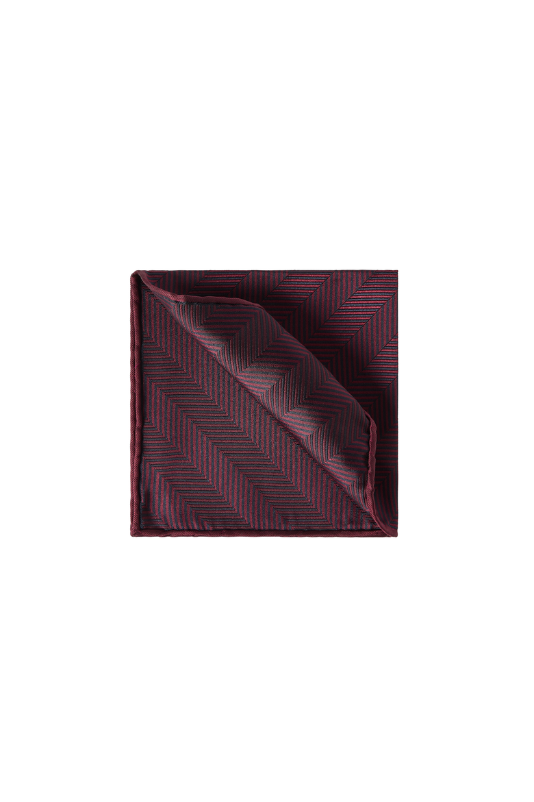 Silk chevron pocket square, Alternate, color, Burgundy