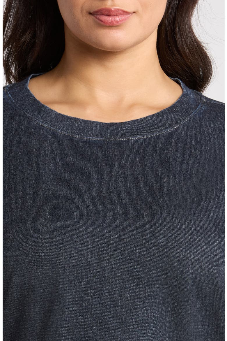 Stretch Organic Cotton Crop Sweatshirt, Alternate, color, DARK WASH