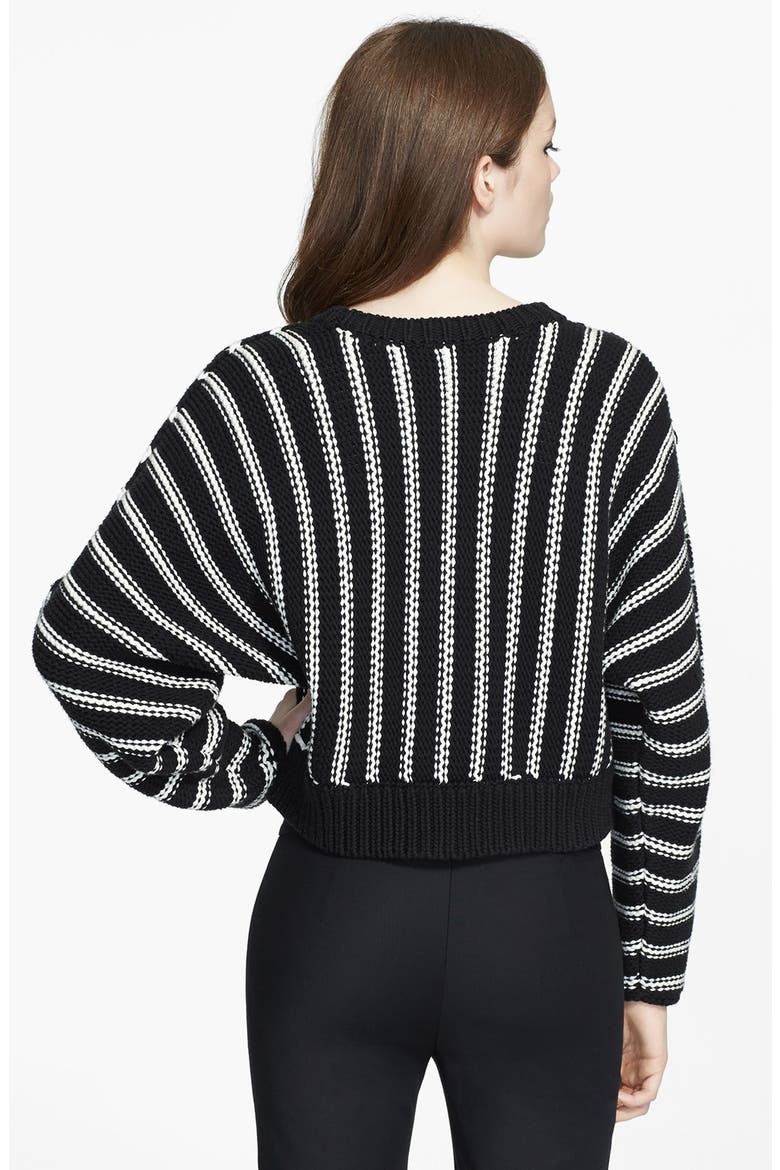 Chunky Knit Sweater, Alternate, color, BLACK/ WHITE