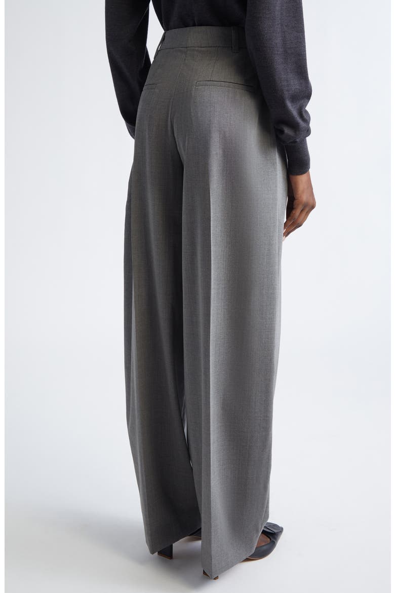 Le Pantalon d'Homme Pleated Stretch Virgin Wool Wide Leg Pants, Alternate, color, GREY