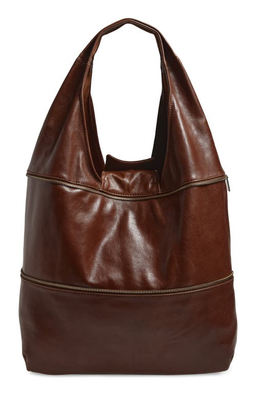 Paloma Wool Riba Convertible Leather Shoulder Bag In Brown