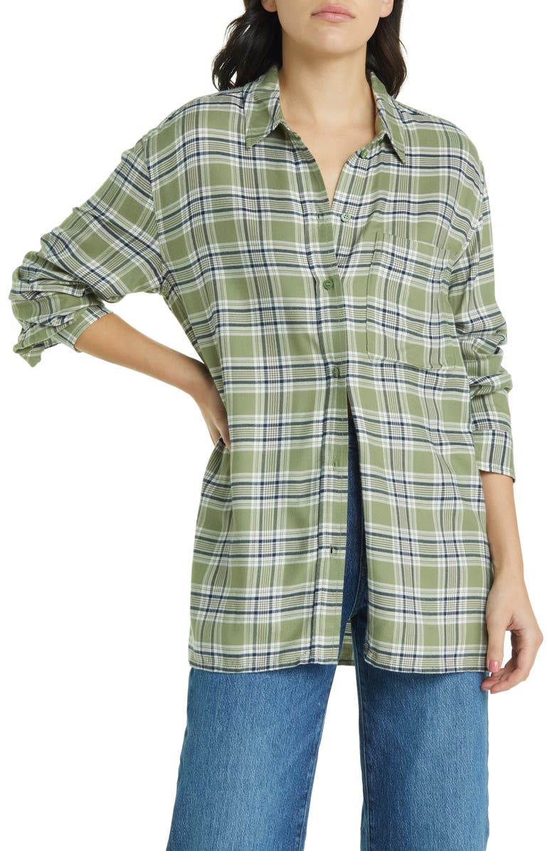 Treasure & Bond Plaid Long Sleeve Button-Up Shirt, Main, color,