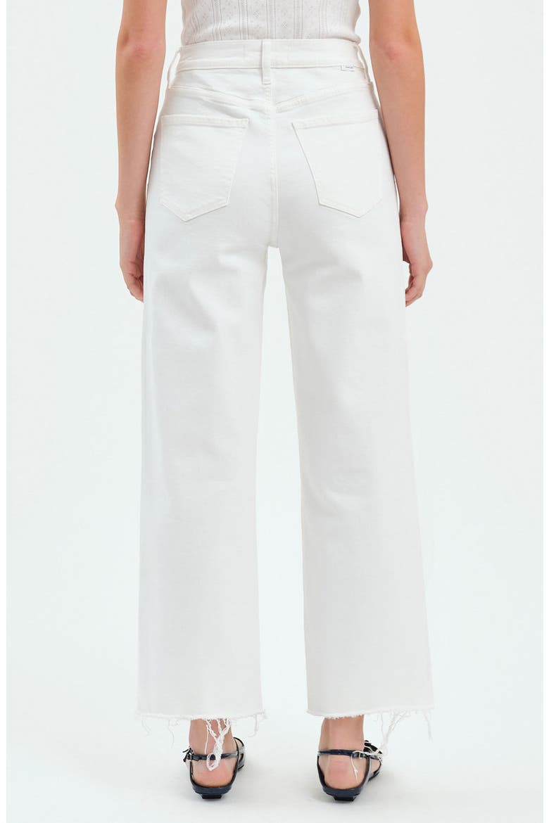 Sundaze Raw Hem Crop Straight Leg Jeans, Alternate, color, SWAN