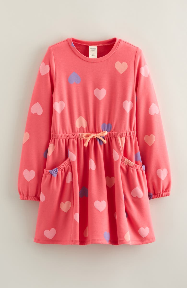 Tucker + Tate Kids' Easy Pocket Long Sleeve Dress, Main, color, Pink Honey Simple Heart
