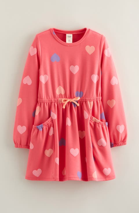 Kids' Easy Pocket Long Sleeve Dress (Toddler, Little Kid & Big Kid)