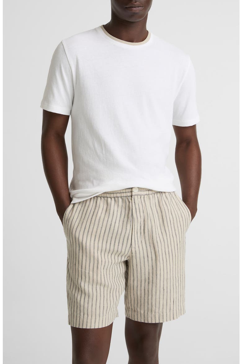 Ballstone Stripe Hemp Drawstring Shorts, Alternate, color, PARCHMENT/ COASTAL STRIPES