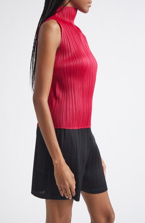 New Colorful Basics 4 Pleated Sleeveless Top