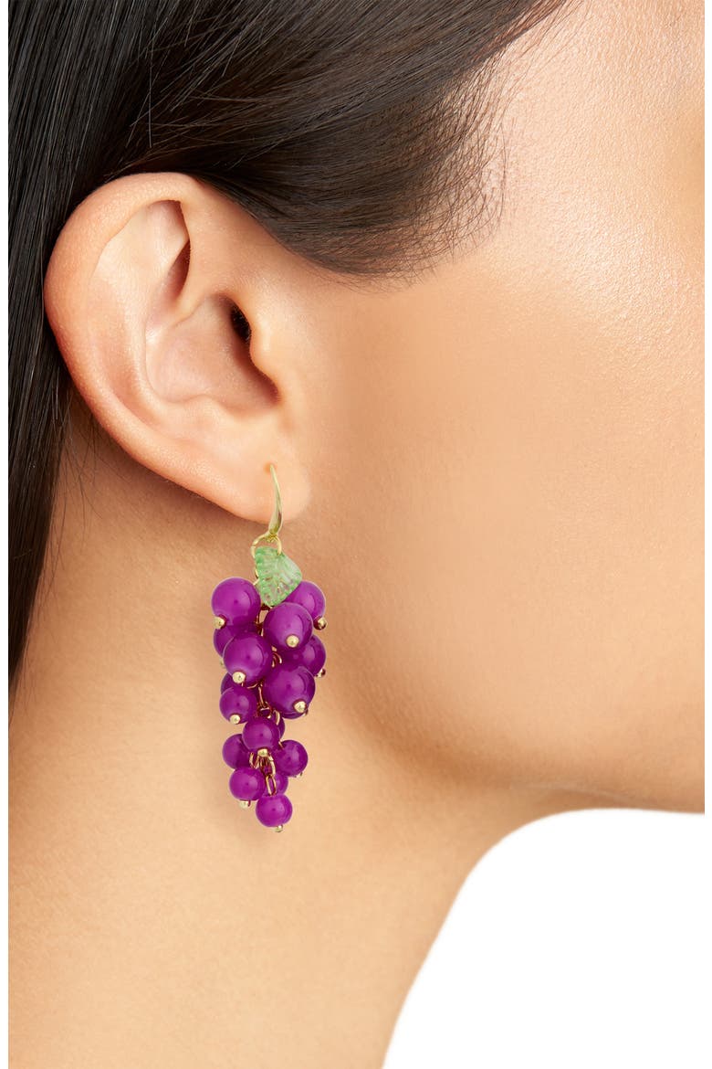Hayley Grape Drop Earrings, Alternate, color, PURPLE