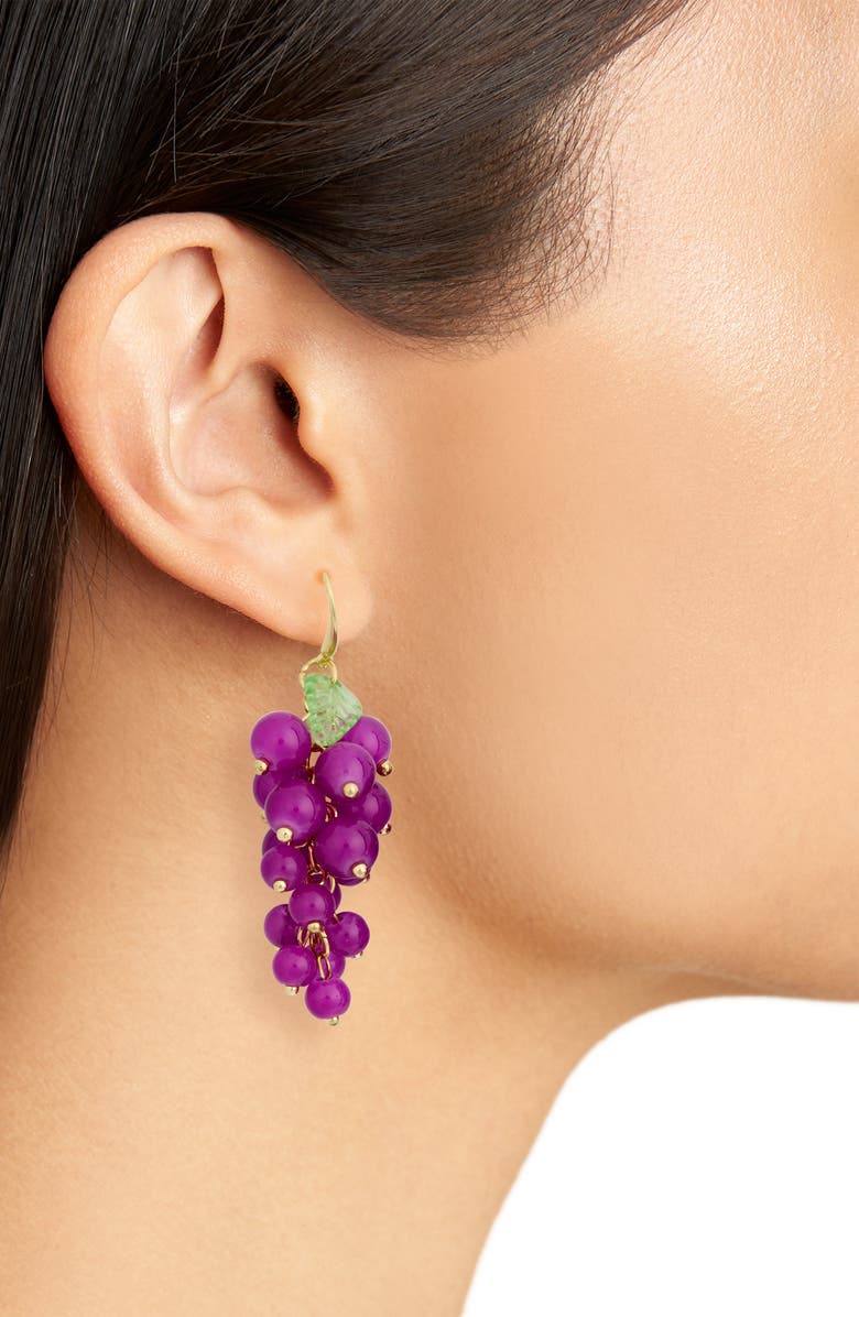 EYE CANDY LOS ANGELES Hayley Grape Drop Earrings, Alternate, color, Purple