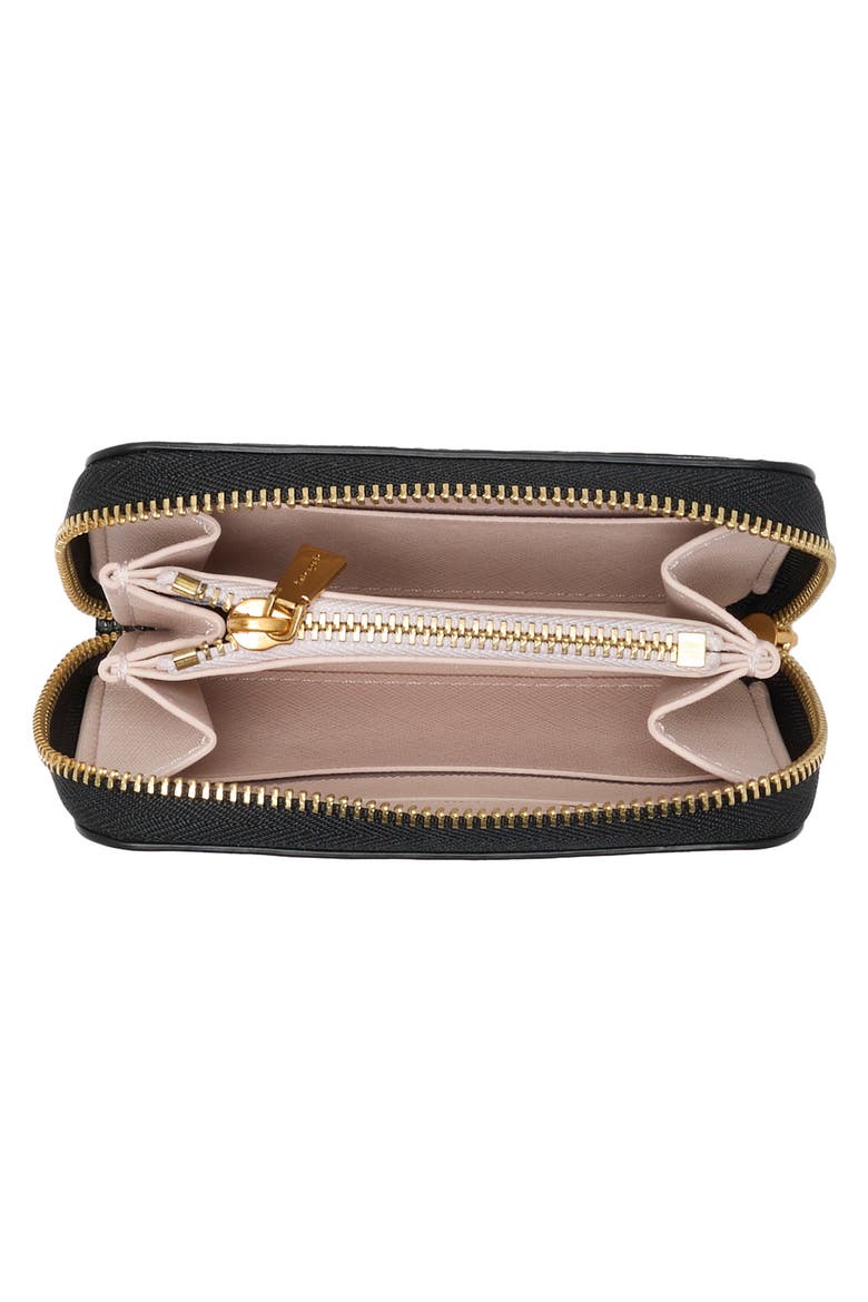Morgan Saffiano Leather Zip Card Case, Alternate, color, BLACK