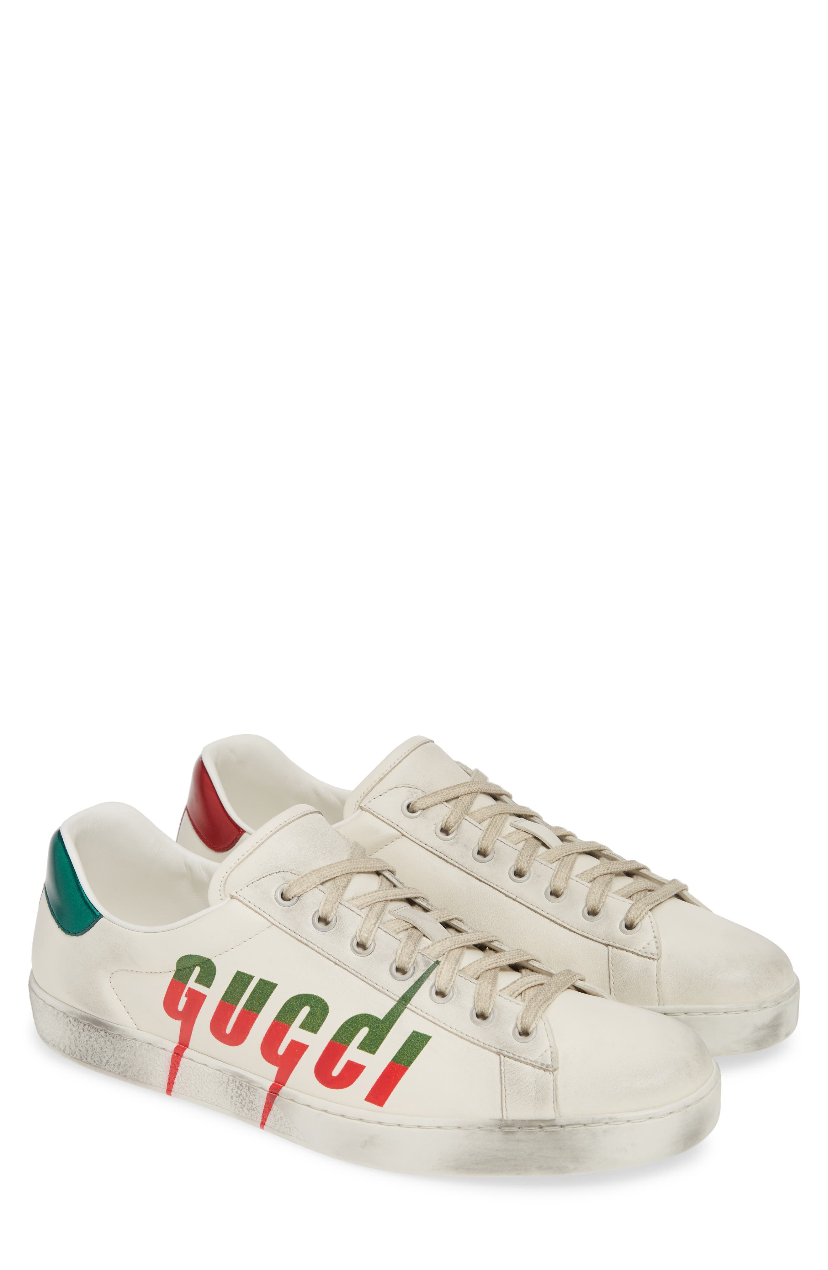 Gucci New Ace Logo Sneaker, Main, color, 
