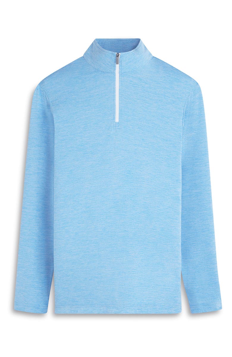 Bugatchi Quarter Zip Performance Pullover, Alternate, color, Azure