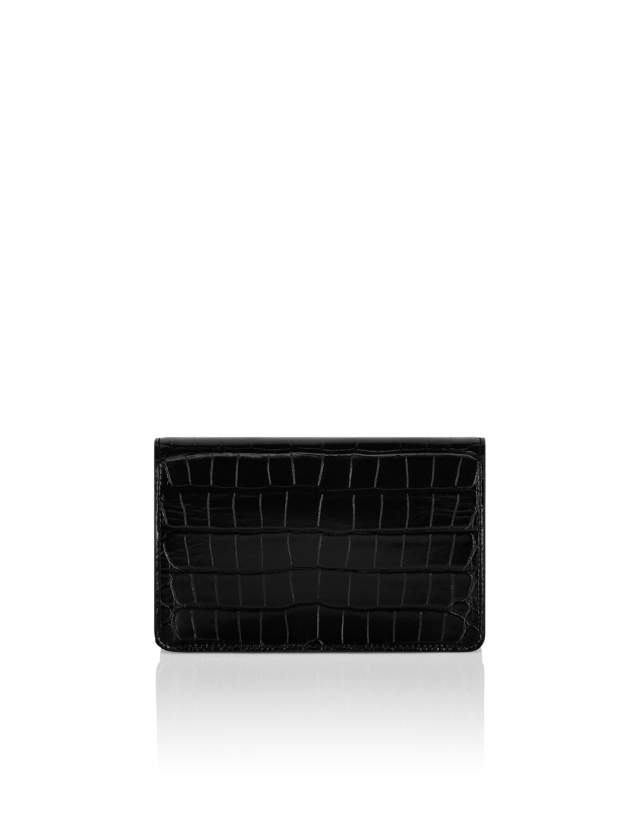 Clutch Croco Print Hexagon Women, Alternate, color, black