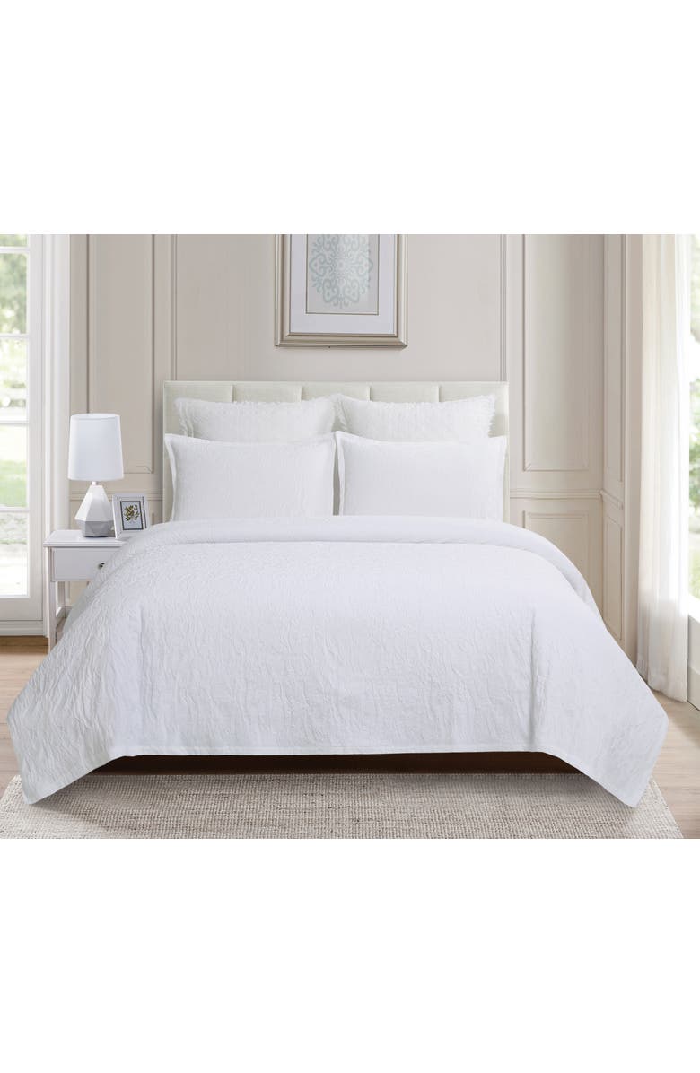 C&F Home Shiloh Pebble Coverlet Set Bedding   - Reversible and Machine Washable, Alternate, color, White
