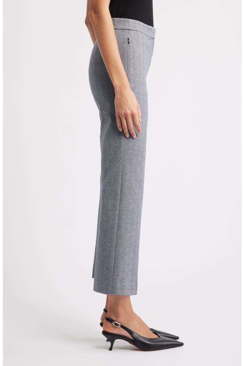 Herringbone Kick Flare Ankle Pants, Alternate, color, NAVY MELANGE