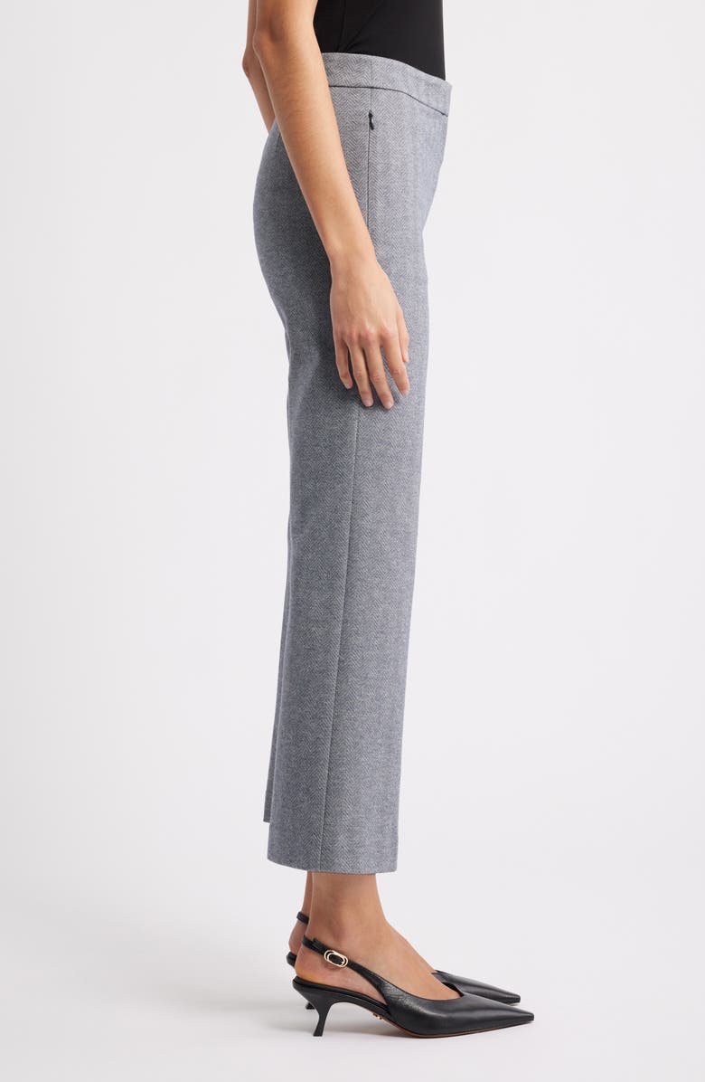 Theory Herringbone Kick Flare Ankle Pants, Alternate, color, Navy Melange