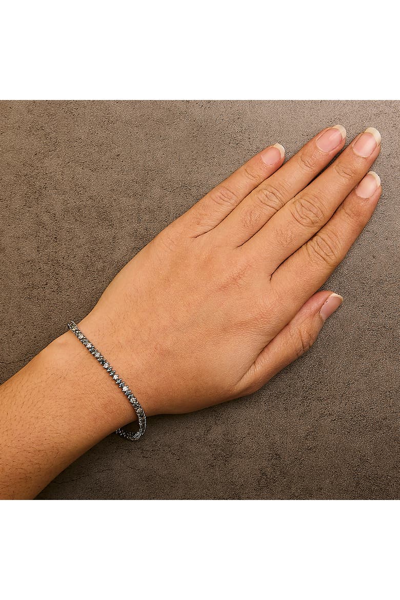 14K White Gold 3.70 cttw white and Blue Diamond Fashion Bracelet, Alternate, color, White