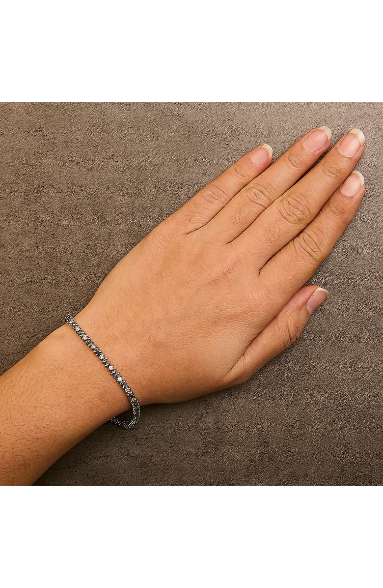 Haus of Brilliance 14K White Gold 3.70 cttw white and Blue Diamond Fashion Bracelet, Alternate, color, White