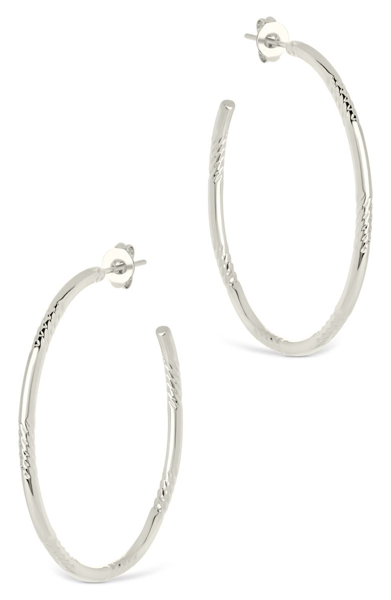 Sterling Forever Sierra Thin Hoop Earrings, Alternate, color, 