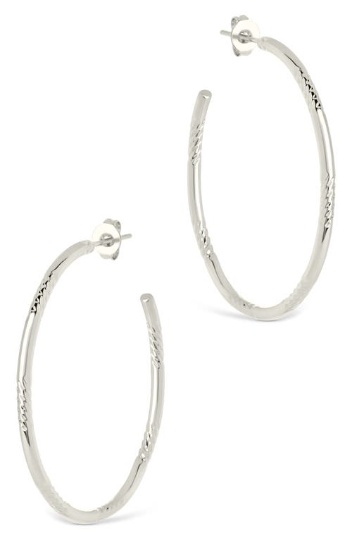 Sterling Forever Sierra Thin Hoop Earrings