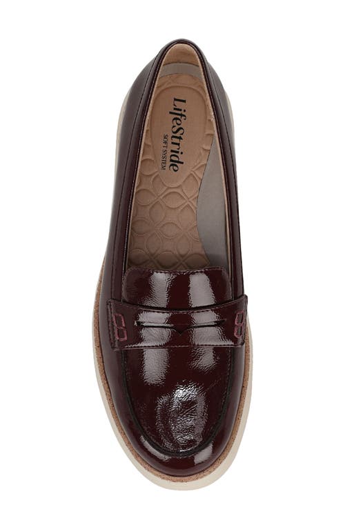 Lifestride Chelsea Platform Penny Loafer In Burgundy