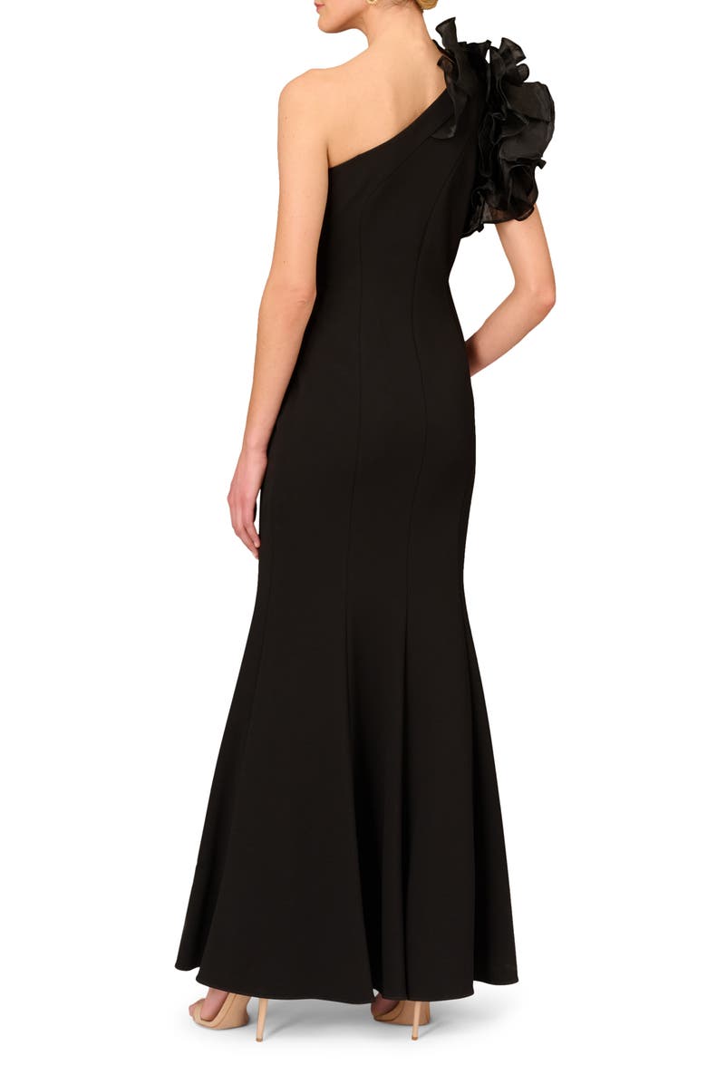 Aidan Mattox by Adrianna Papell One-Shoulder Trumpet Gown, Alternate, color, Black
