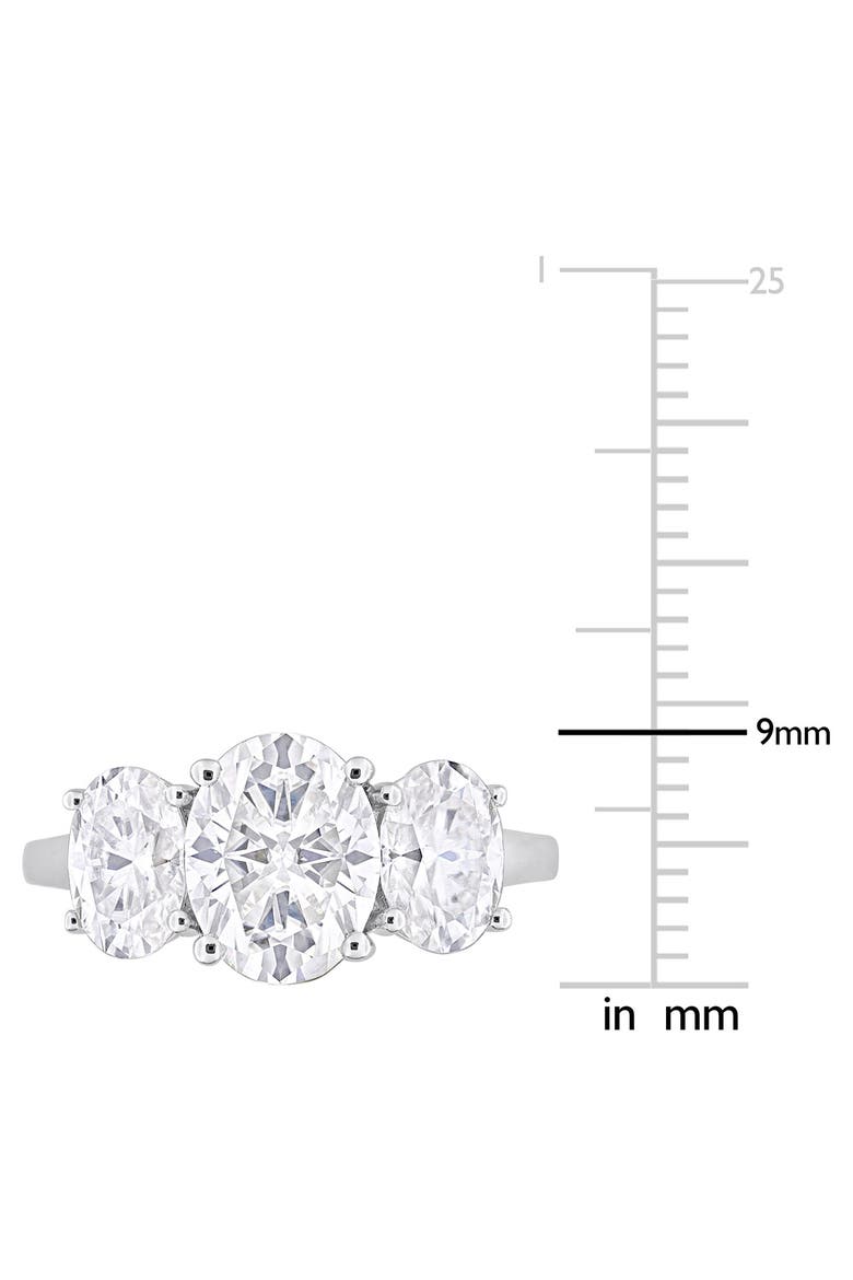 Sterling Silver Oval Cut Created Moissanite Engagement Ring, Alternate, color, SILVER