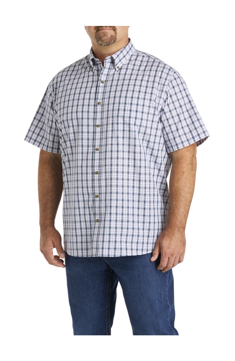 Harbor Bay by DXL Big & Tall Easy-Care Medium Plaid Sport Shirt, Main, color, Multi