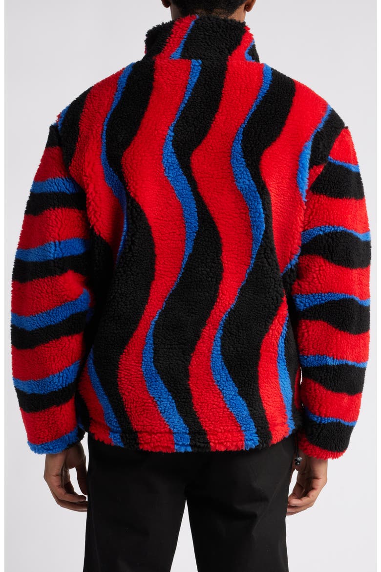 Swirl Stripe Fleece Half Zip Pullover, Alternate, color, TURKISH TEA