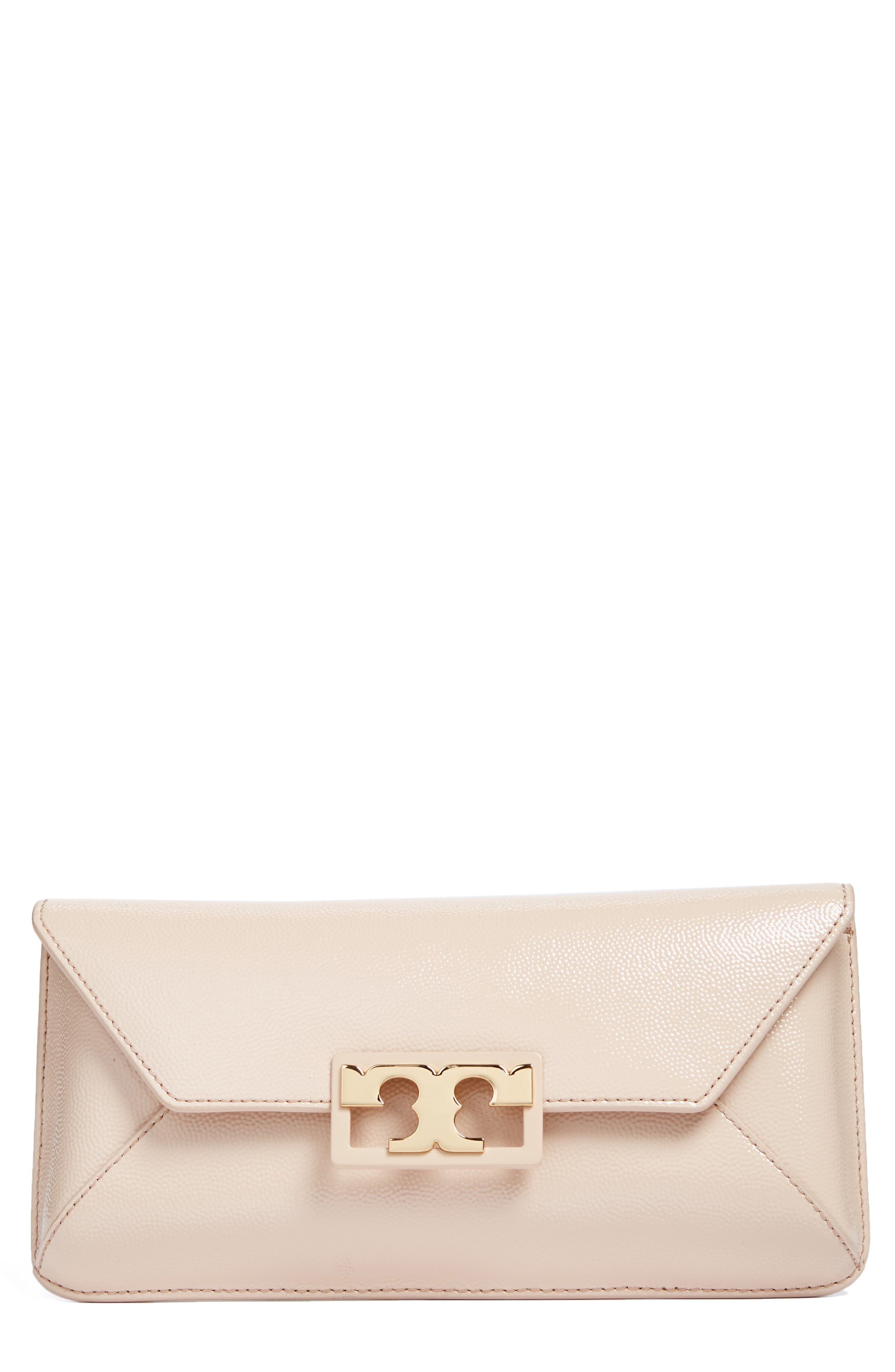 Tory Burch Gigi Caviar Leather Clutch, Alternate, color, 