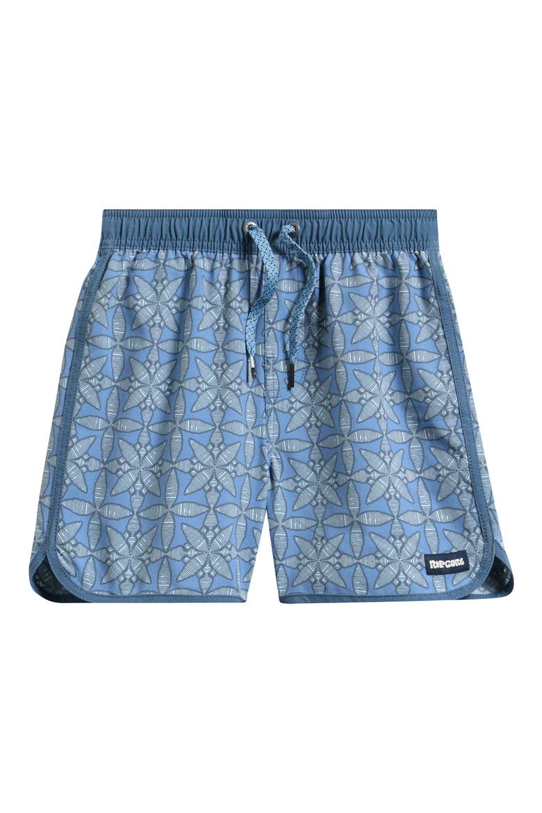 Kids' Pacific Rinse Gem Volley Swim Trunks, Main, color, FADED DENIM