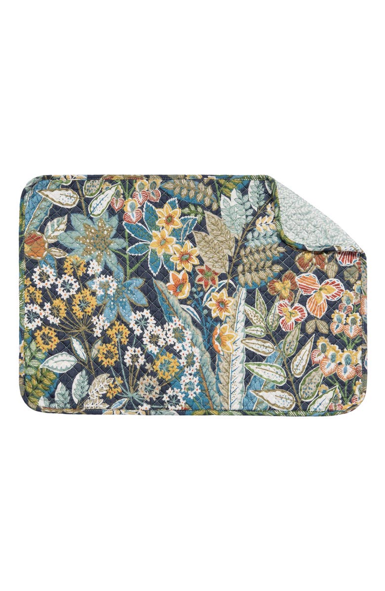 carol & frank Posy Placemats Set of 4, 13" x 19", Main, color, Green