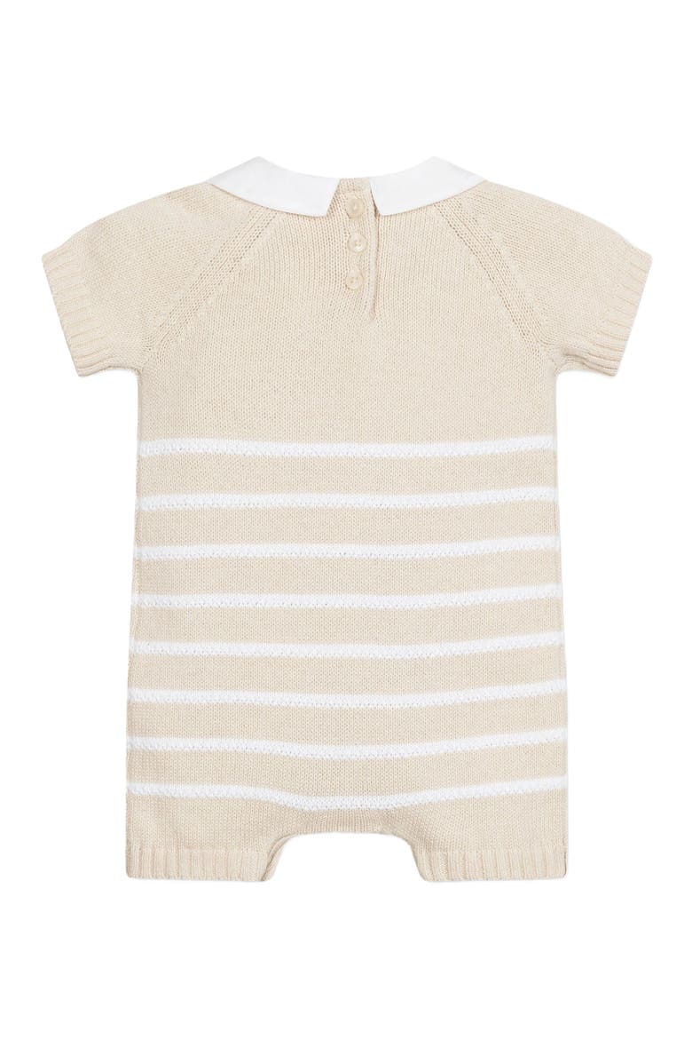 Baby Organic Shortie Sweater Romper, Infant, Alternate, color, Natural and White
