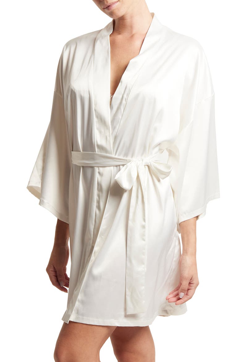 Happily Ever After Satin Wrap Robe, Alternate, color, LIGHT IVORY