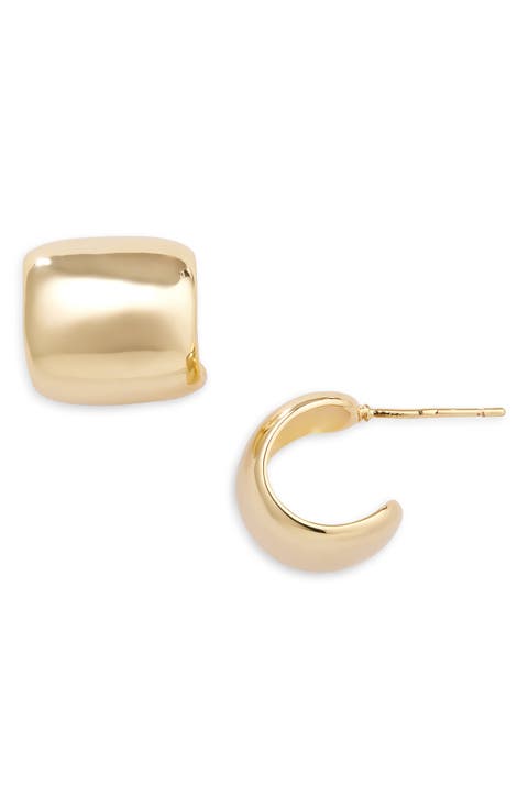 Demi Fine Wide Huggie Hoop Earrings