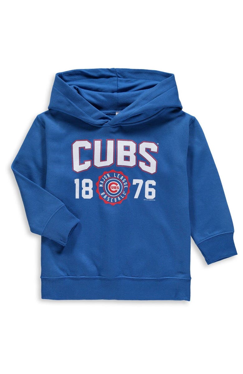 SOFT AS A GRAPE Toddler Soft as a Grape Royal Chicago Cubs Fleece Pullover Hoodie, Main, color, 