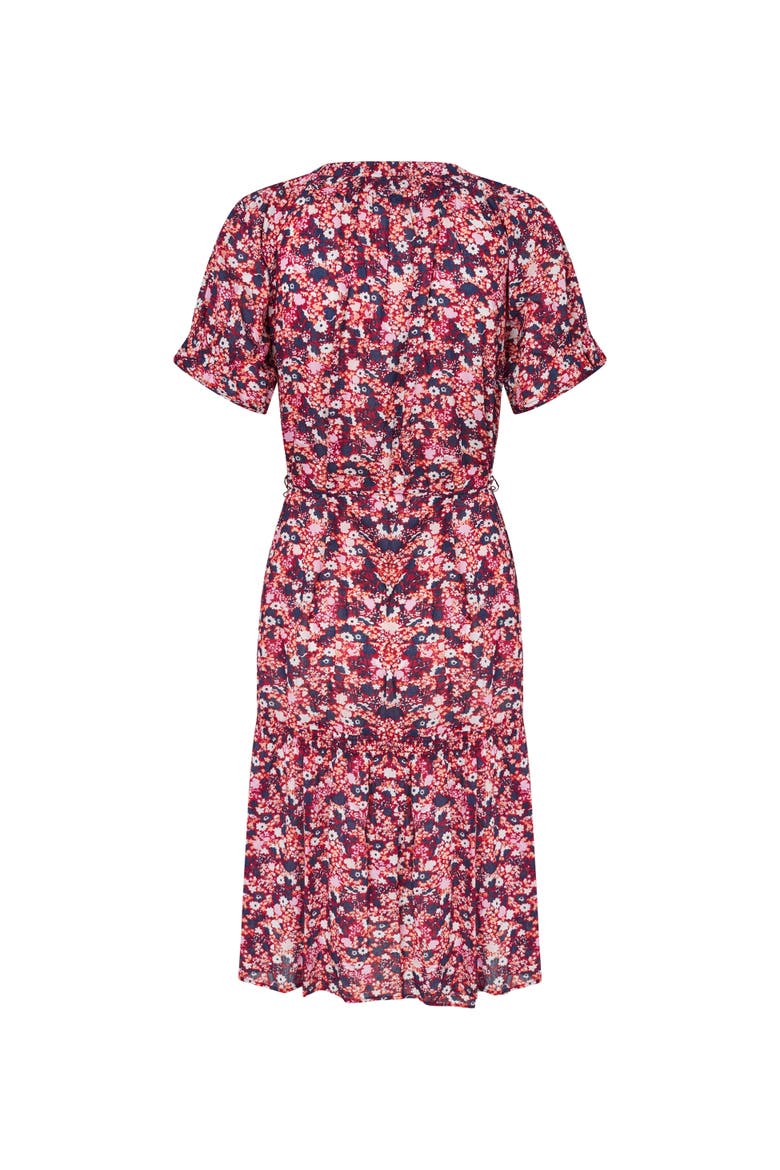 Manorenthis Floral Midi Dress, Alternate, color, Beet Red