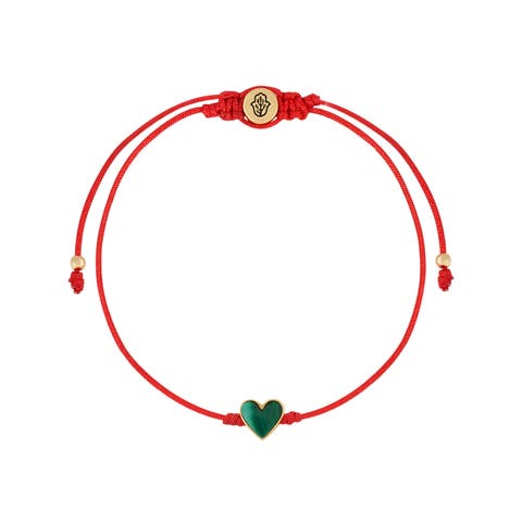 Lucky in Love - Malachite Red String Bracelet