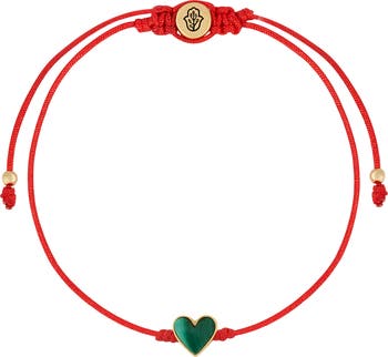 Lucky in Love - Malachite Red String Bracelet